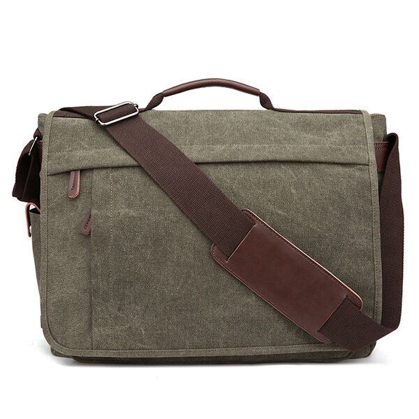 Canvas Zakelijke Laptoptas Met Grote Capaciteit Schoudertas Crossbody-tas Voor Heren