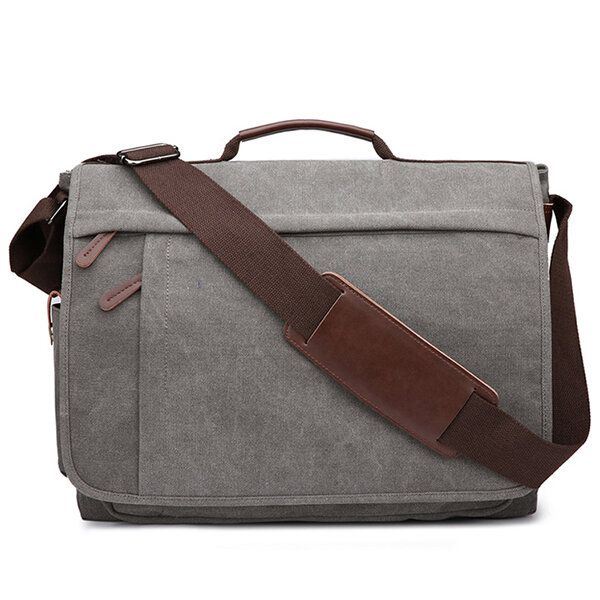 Canvas Zakelijke Laptoptas Met Grote Capaciteit Schoudertas Crossbody-tas Voor Heren