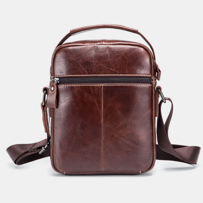 Echt Lederen Zakelijke Messengertas Vintage Mini Schoudertas Crossbody Tas Voor Heren