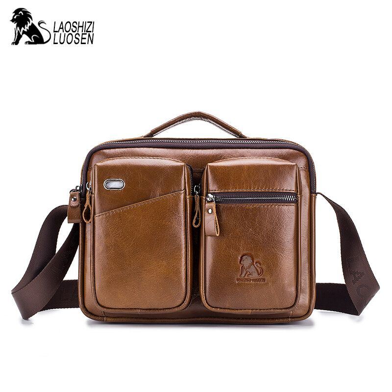 Echt Leer Heren Vintage Messenger Bag Aktetas Handtas Schoudertas Satchel Bag