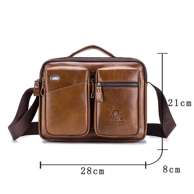 Echt Leer Heren Vintage Messenger Bag Aktetas Handtas Schoudertas Satchel Bag