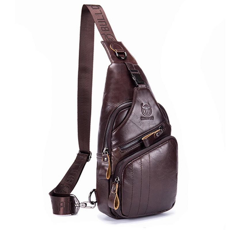 Echte Lederen Retro Borsttas Outdoor Leisure Dagrugzak Crossbody Tas Voor Heren