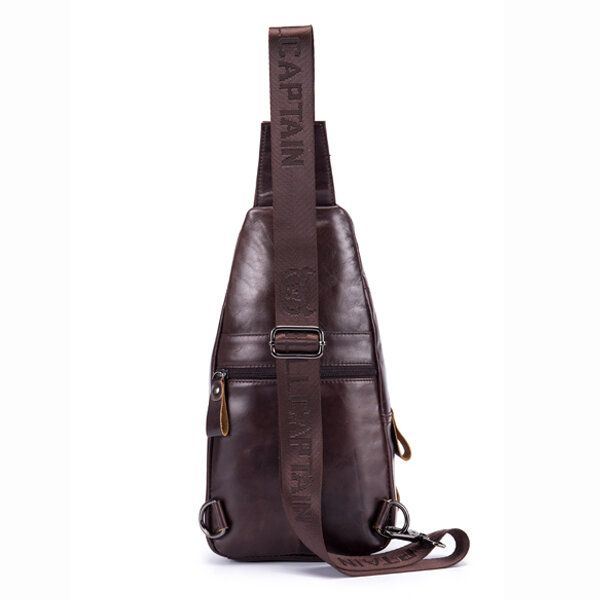 Echte Lederen Retro Borsttas Outdoor Leisure Dagrugzak Crossbody Tas Voor Heren