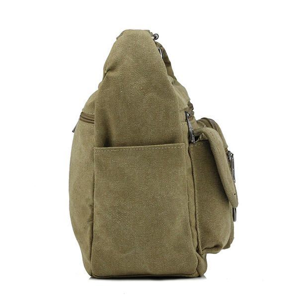 Grote Capaciteit Heren Casual Canvas Schoudertas Messenger Bag Travel Crossbody Bag