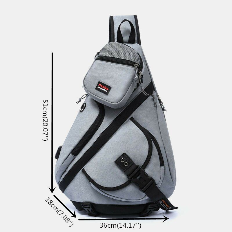 Heren 2 Stuks Usb Opladen Oortelefoon Grote Capaciteit Multifunctionele Waterdichte Crossbody Tas Borsttas Sling Bag