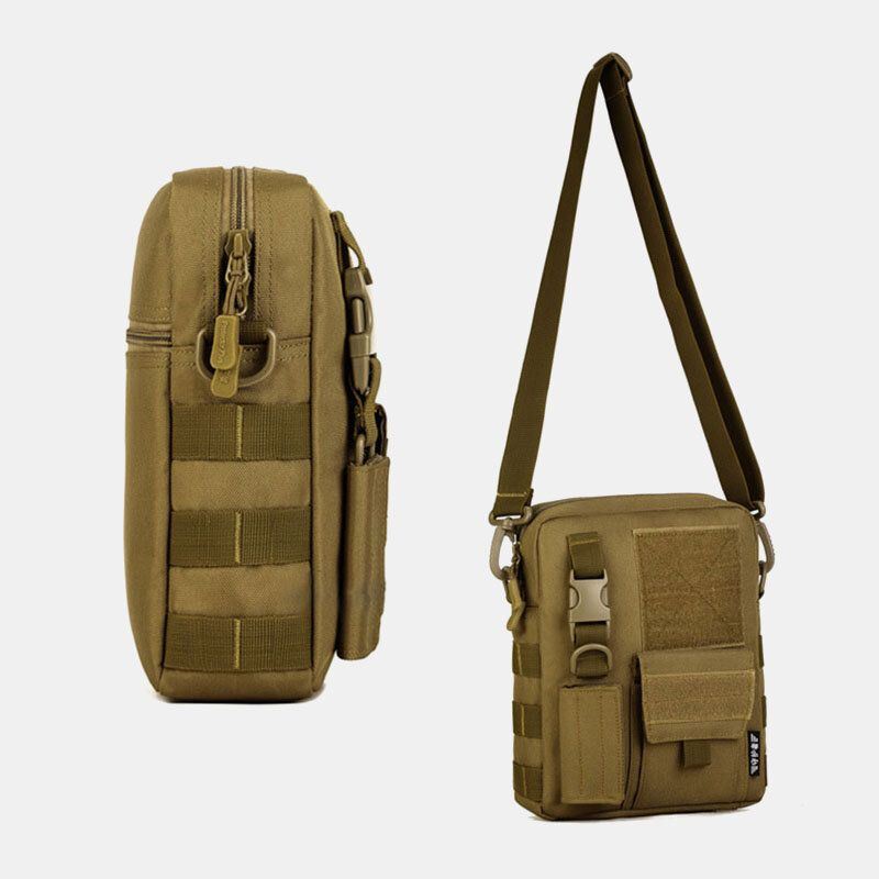 Heren Camo Patroon Multifunctionele Grote Capaciteit Outdoor Reizen Tactische Tas Crossbody Tas Schoudertas Vierkante Tas