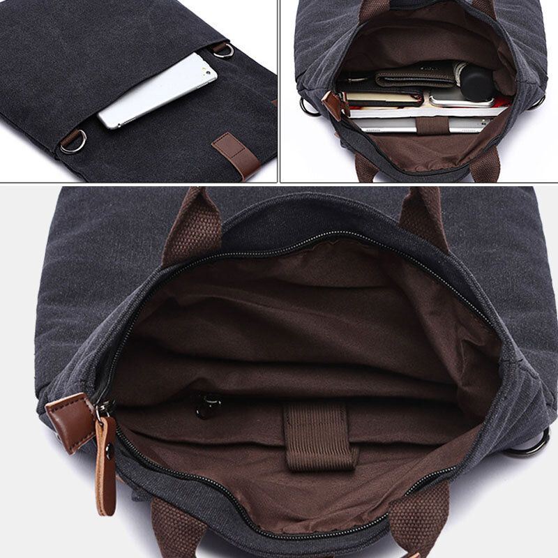 Heren Canvas Anti-diefstal Waterbestendig Vintage Messenger Bag Schoudertas Crossbody Tas Handtas