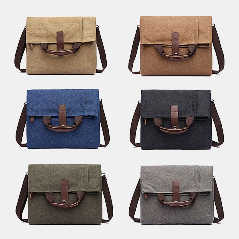 Heren Canvas Anti-diefstal Waterbestendig Vintage Messenger Bag Schoudertas Crossbody Tas Handtas