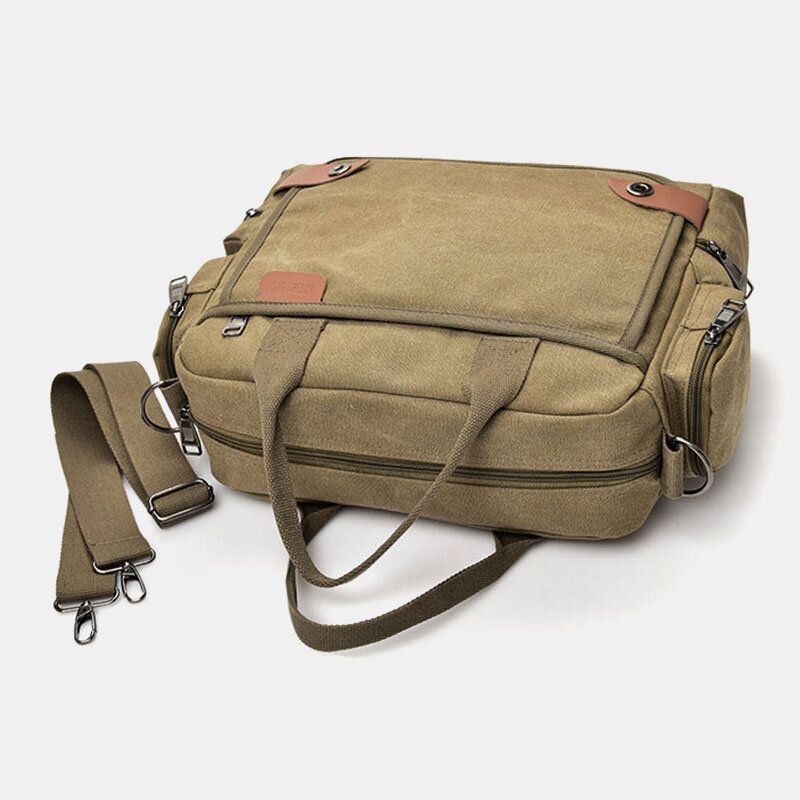 Heren Canvas Grote Capaciteit Multi-pocket Casual 13.3 Inch Laptoptas Crossbody Tassen Schoudertas Aktetas