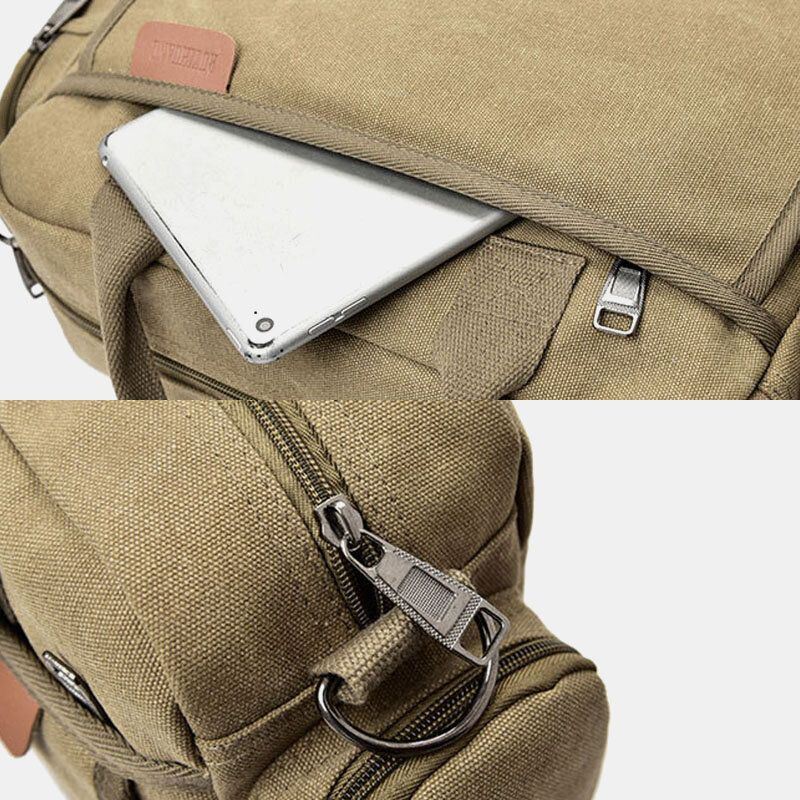 Heren Canvas Grote Capaciteit Multi-pocket Casual 13.3 Inch Laptoptas Crossbody Tassen Schoudertas Aktetas