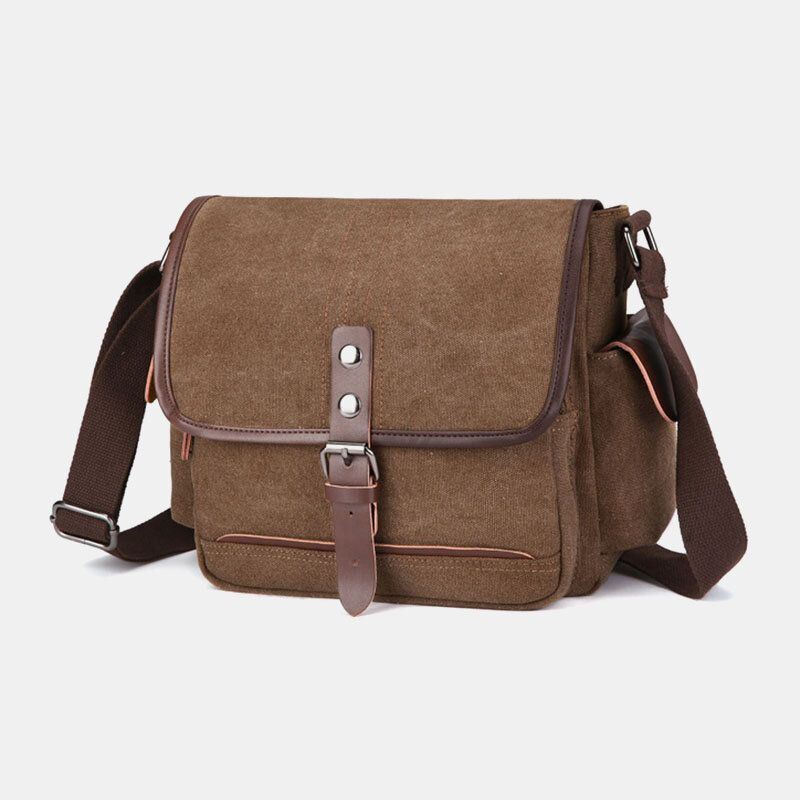 Heren Canvas Grote Capaciteit Waterbestendige Vintage Laptop Messenger Bag Schoudertas Crossbody Tas