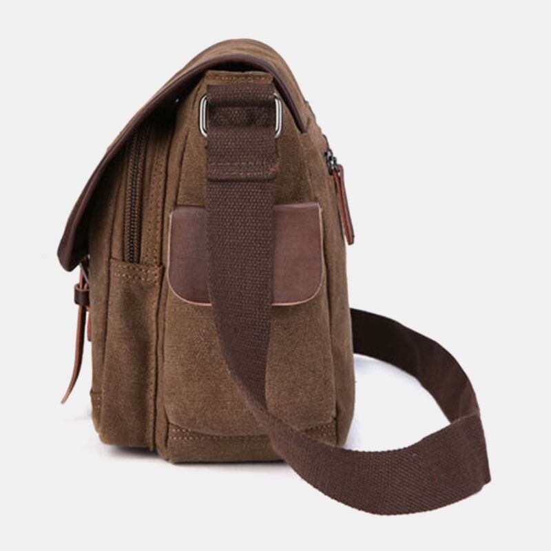 Heren Canvas Grote Capaciteit Waterbestendige Vintage Laptop Messenger Bag Schoudertas Crossbody Tas