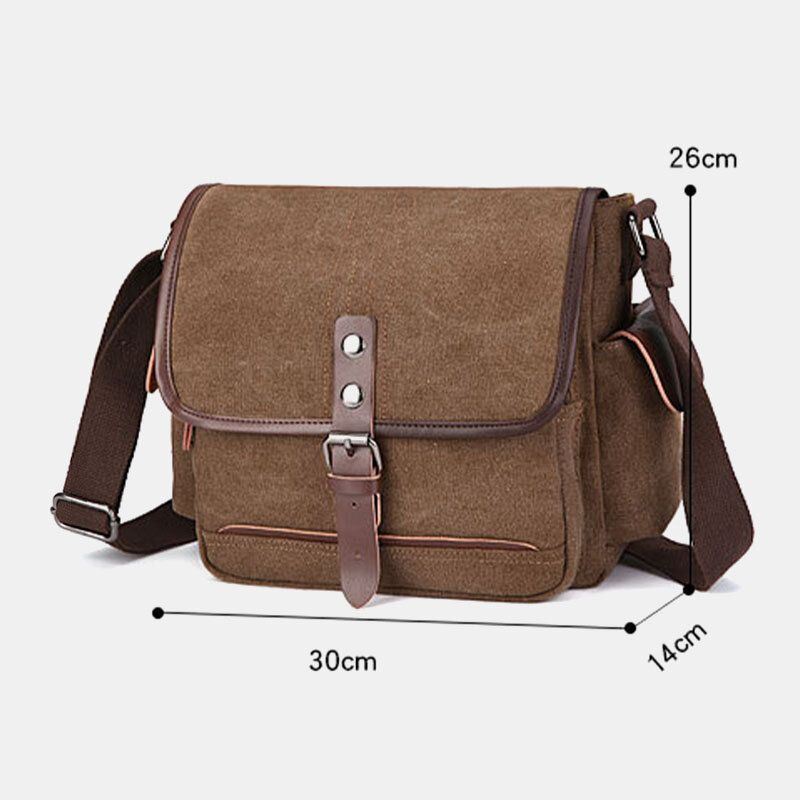 Heren Canvas Grote Capaciteit Waterbestendige Vintage Laptop Messenger Bag Schoudertas Crossbody Tas