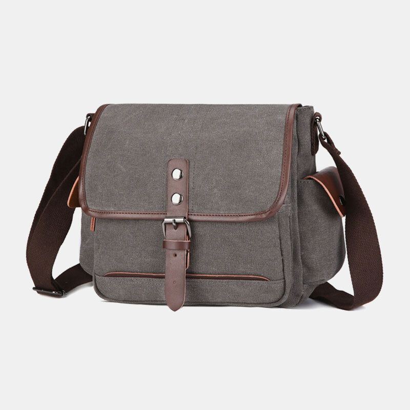 Heren Canvas Grote Capaciteit Waterbestendige Vintage Laptop Messenger Bag Schoudertas Crossbody Tas