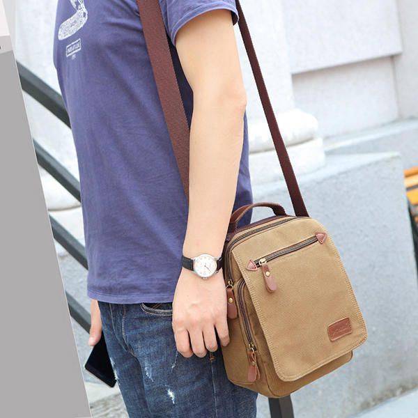 Heren Canvas Handtas Ipad Tas Outdoor Crossbody Tas