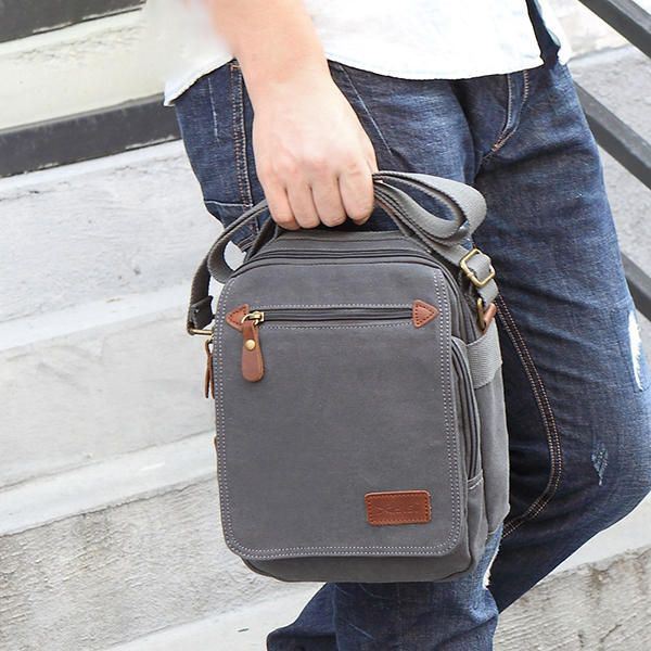 Heren Canvas Handtas Ipad Tas Outdoor Crossbody Tas