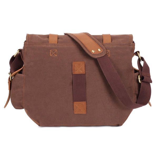 Heren Canvas Microfibric Lederen Casual Outdoor Messenger Schoudertas Crossbody Tas