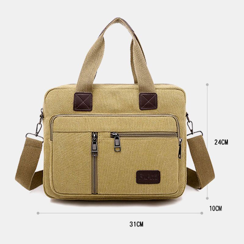 Heren Canvas Multi-pocket Grote Capaciteit Anti-diefstal Crossbody Tas