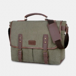 Heren Canvas Multi-pocket Slijtvaste Vintage Zakelijke Messenger Bag Laptoptas Crossbody Tas Handtas