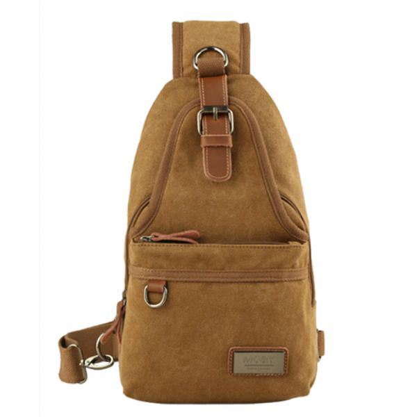 Heren Canvas Retro Crossbody Tas Borsttas Casual Outdoor Sport Schoudertas