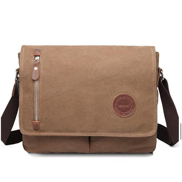 Heren Canvas Schoudertas Casual Messenger Bag Retro Laptoptas