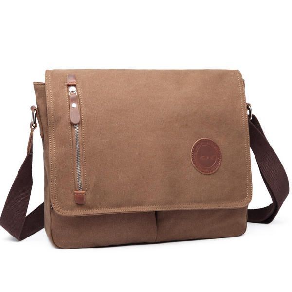 Heren Canvas Schoudertas Casual Messenger Bag Retro Laptoptas