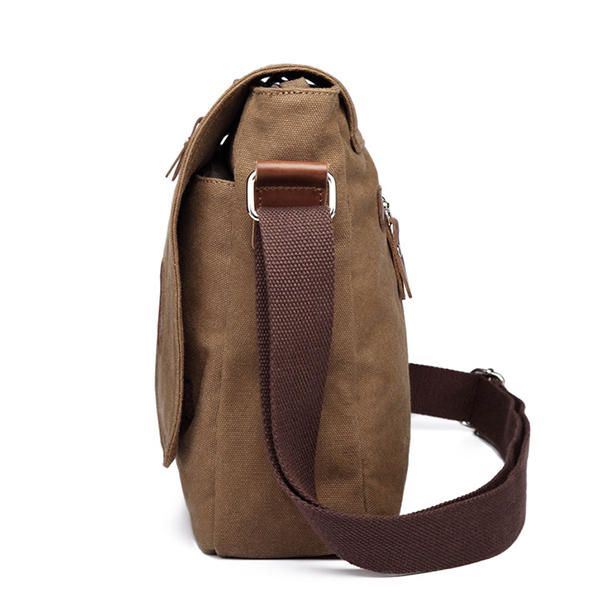 Heren Canvas Schoudertas Casual Messenger Bag Retro Laptoptas