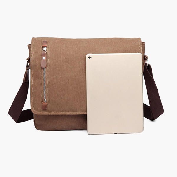 Heren Canvas Schoudertas Casual Messenger Bag Retro Laptoptas