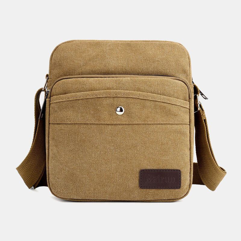 Heren Canvas Schoudertas Crossbody Tas Voor Buiten