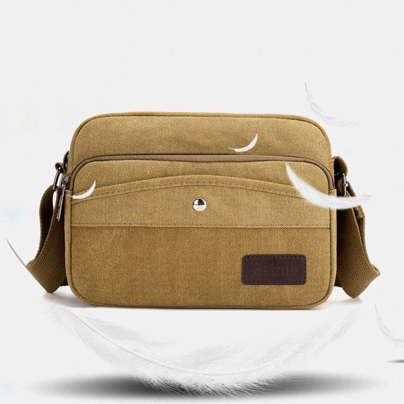 Heren Canvas Schoudertas Crossbody Tas Voor Buiten