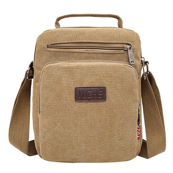 Heren Canvas Sling Bag Messenger Bag Kleine Travel Crossbody Bag Fit 9.7-inch Ipad