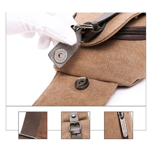 Heren Canvas Sling Bag Outdoor Sport Casual Chest Pack Crossbody Swagger Bag