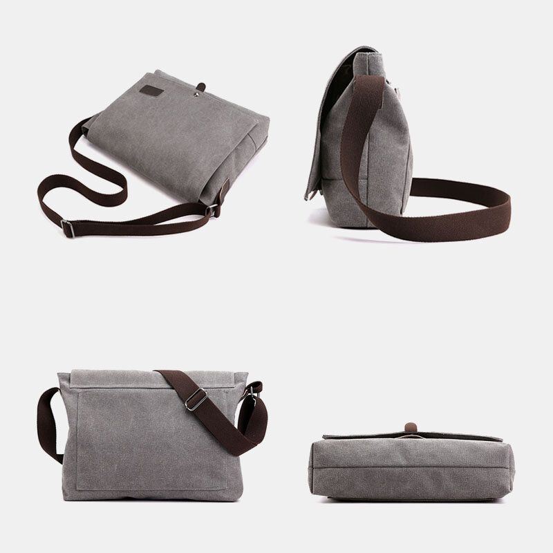 Heren Canvas Stiksels Multifunctionele Grote Capaciteit Crossbody Schoudertas Zakelijke Reistas