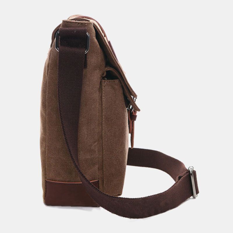 Heren Canvas Terug Anti-diefstal Ritsvak Crossbody Tassen Casual Grote Capaciteit 6.3 Inch Telefoon Tas Schoudertas