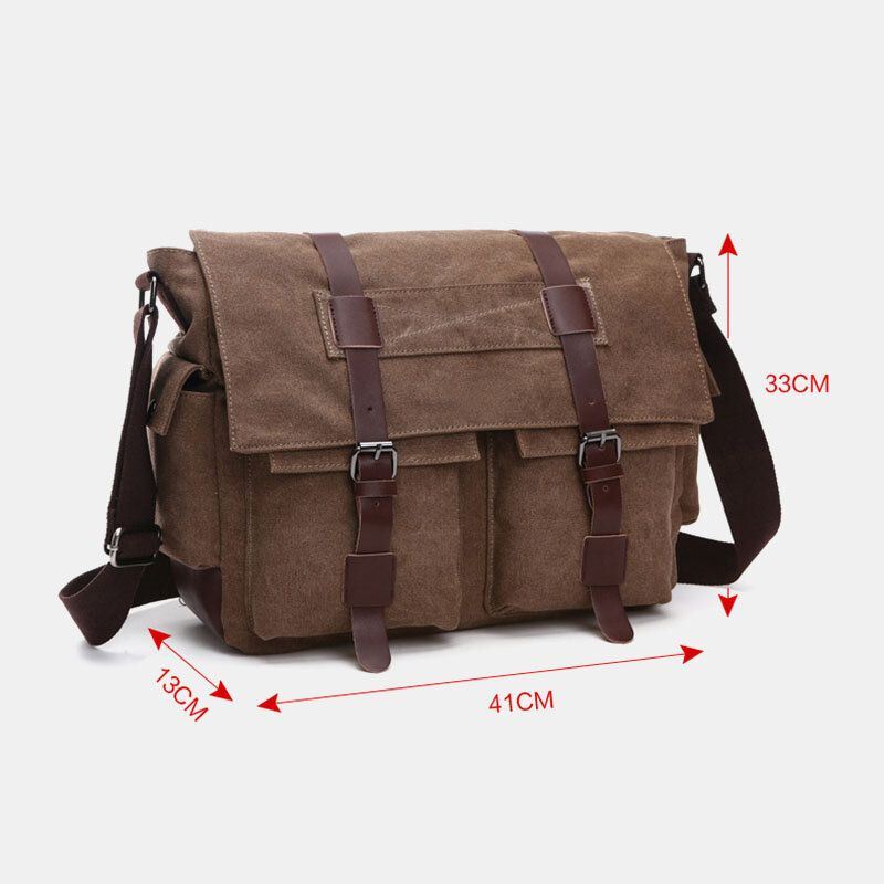 Heren Canvas Terug Anti-diefstal Ritsvak Crossbody Tassen Casual Grote Capaciteit 6.3 Inch Telefoon Tas Schoudertas