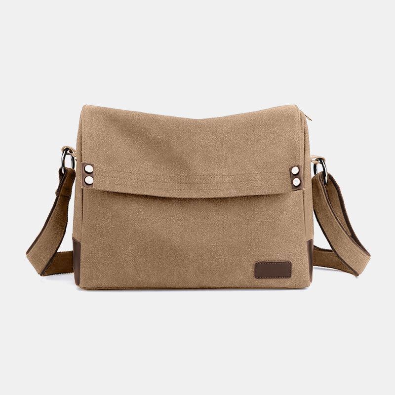 Heren Canvas Vintage Multifunctionele Crossbody Tas Met Grote Capaciteit Casual Schoudertas