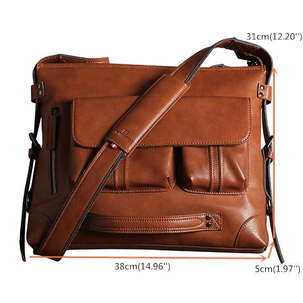 Heren Casual Aktetas 13-14 Inch Laptoptas Handtas Multifunctionele Schoudertas Rugzak