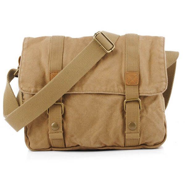 Heren Casual Canvas Koeienhuid Grote Crossbody Schoudertas