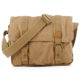 Heren Casual Canvas Koeienhuid Grote Crossbody Schoudertas