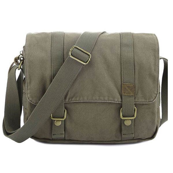 Heren Casual Canvas Koeienhuid Grote Crossbody Schoudertas