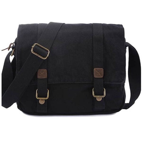 Heren Casual Canvas Koeienhuid Grote Crossbody Schoudertas