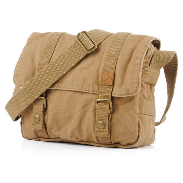 Heren Casual Canvas Koeienhuid Grote Crossbody Schoudertas