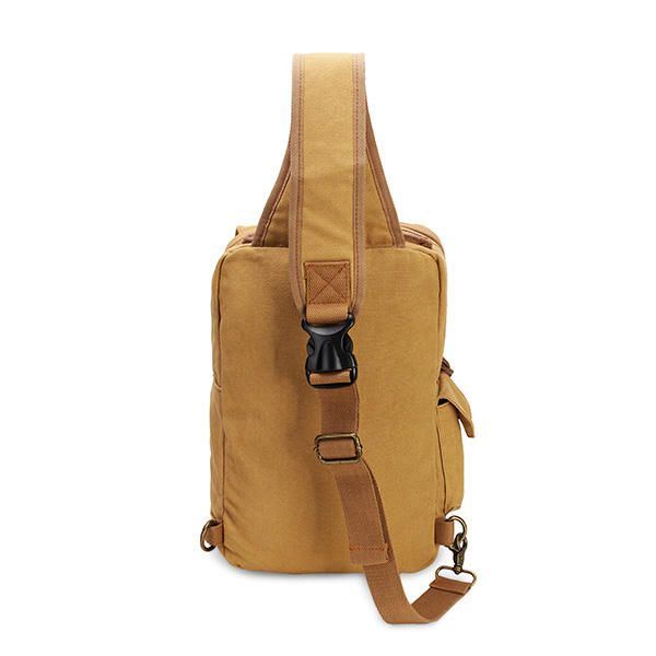 Heren Casual Canvas Outdoor Sport Schouder Ipad Borst Crossbody Tas