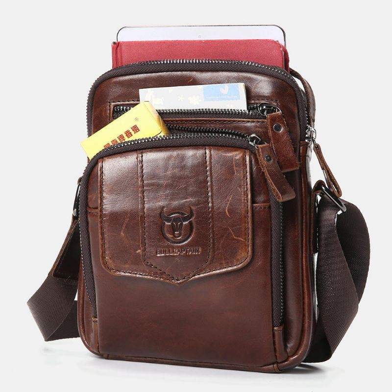 Heren Casual Lederen Schoudertas Crossbody Tas Voor Buiten