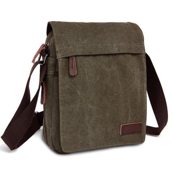 Heren Dames Canvas Vrije Tijd Multi Pocket Crossboby Tas Capaciteit Schoudertas