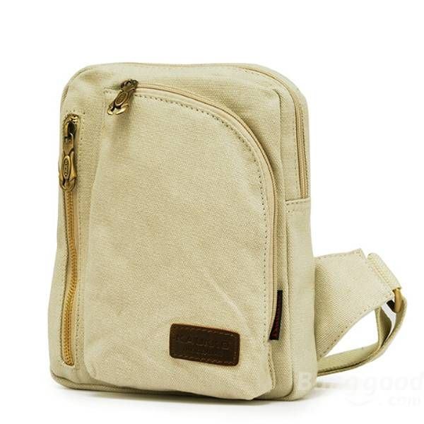 Heren Dames Casual Canvas Schoudertassen Borst Pack Messenger Bag