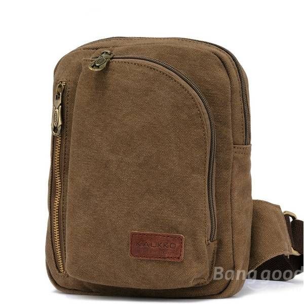 Heren Dames Casual Canvas Schoudertassen Borst Pack Messenger Bag