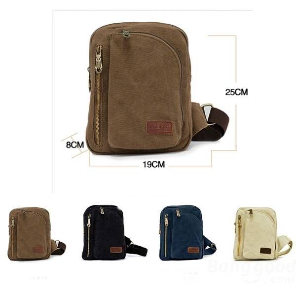 Heren Dames Casual Canvas Schoudertassen Borst Pack Messenger Bag