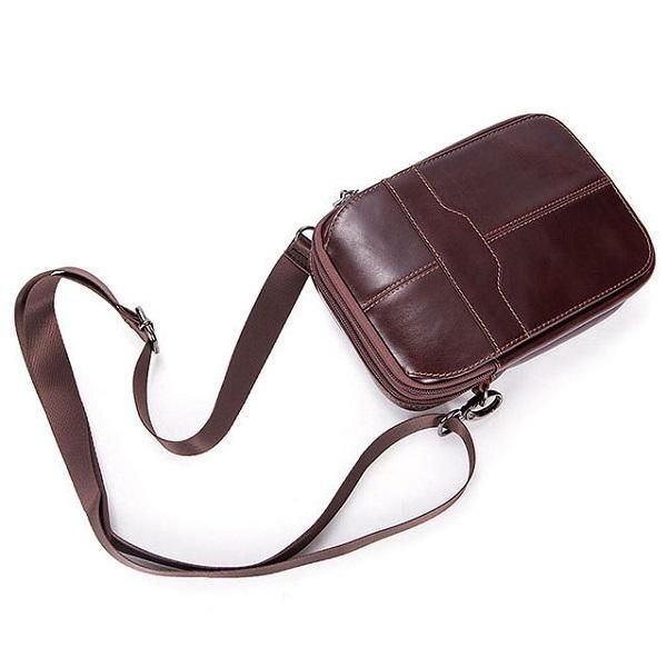 Heren Dames Echt Leer Casual Zakelijke Vintage Crossbody Tas