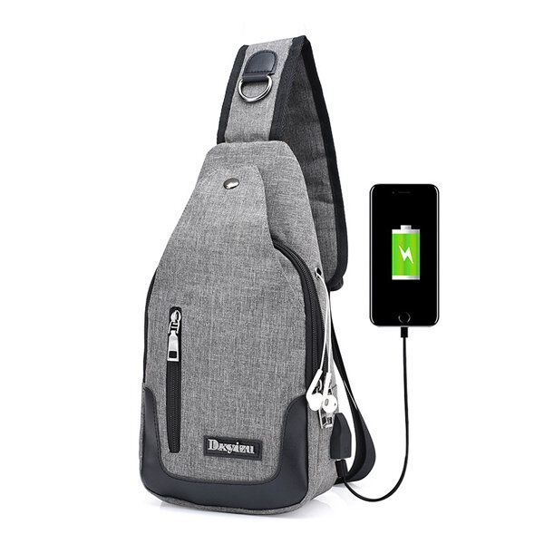 Heren Dames Usb-poort Casual Outdoor Borsttas Crossbodytas